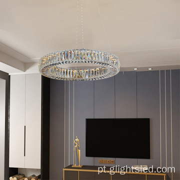 Luz pendente LED redonda de 3000k de cristal moderno de hotel